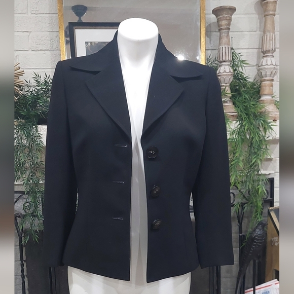 TAHARI Arthur S. Levine Classic Black Blazer Career Jacket Women's Sz 4 - Picture 7 of 13